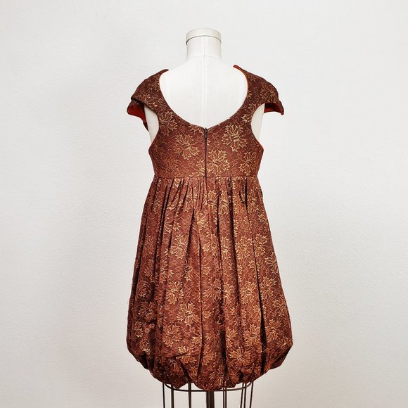 LA Designer Merlin Castell Evening cocktail Dress Baby Doll cut Sz Small - Picture 4 of 8